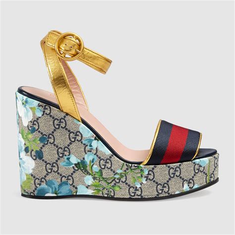 gucci floral platform sandals|Gucci cutout platform heeled sandals.